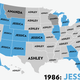 Illustration for article titled Map: Six Decades of the Most Popular Names for Girls, State-by-State